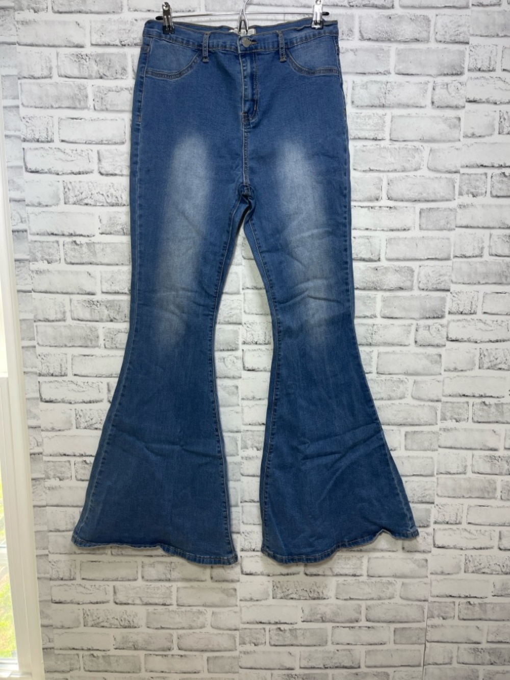 Blank Paige 15” Bell Bottom High Waist Stretch Jeans Large Boho Coachella